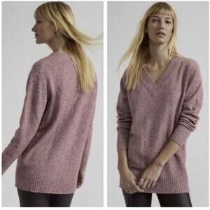 Athleta‎ Women’s M Vital V neck Cashmere Blend Decadent Red Heather Sweater